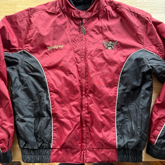 Honda‎ Gold Wing Black and Red Motorcycle Jacket Windbreaker Size Medium